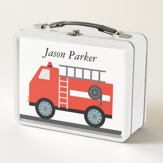 Fire Truck Kids Lunch Box (Front)