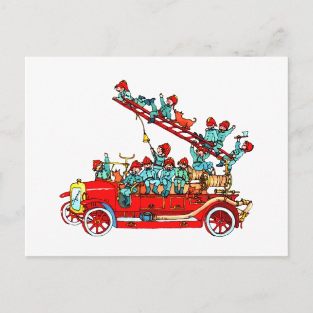 Fire Truck Kids Postcard (Front)