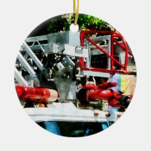 Fire Truck Ladder Ceramic Tree Decoration