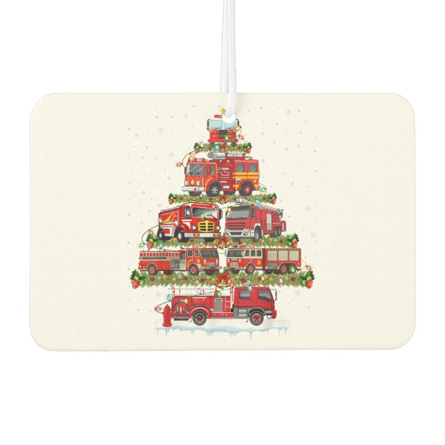 Fire Truck Lights Firefighter Fire Truck Christmas Car Air Freshener (Front)