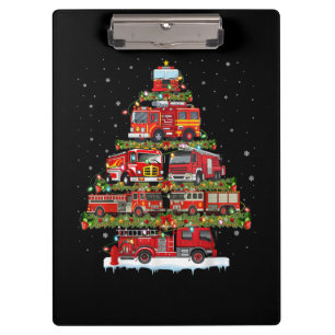 Fire Truck Lights Firefighter Fire Truck Christmas Clipboard