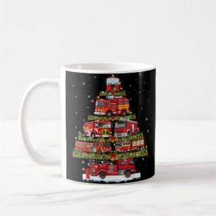 Fire Truck Lights Firefighter Fire Truck Christmas Coffee Mug