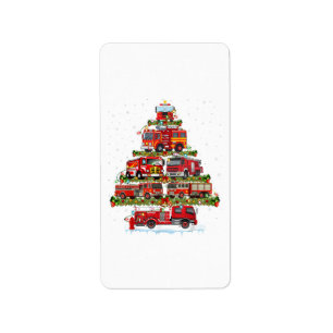 Fire Truck Lights Firefighter Fire Truck Christmas Label
