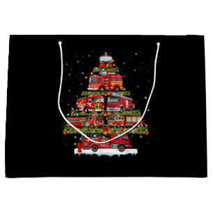 Fire Truck Lights Firefighter Fire Truck Christmas Large Gift Bag