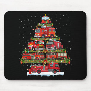 Fire Truck Lights Firefighter Fire Truck Christmas Mouse Mat