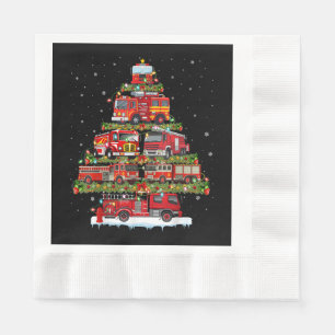 Fire Truck Lights Firefighter Fire Truck Christmas Napkin