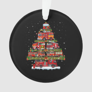 Fire Truck Lights Firefighter Fire Truck Christmas Ornament