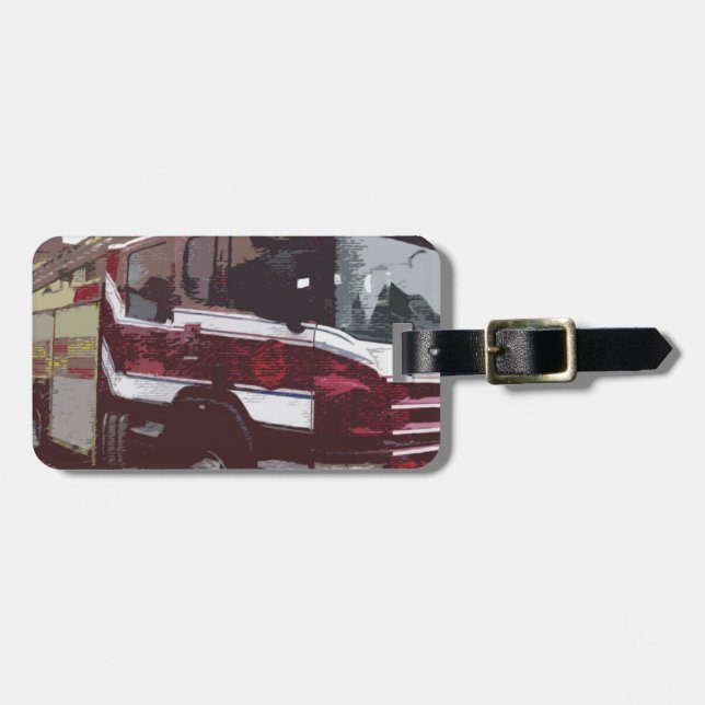 Fire Truck Luggage Tag (Front Horizontal)