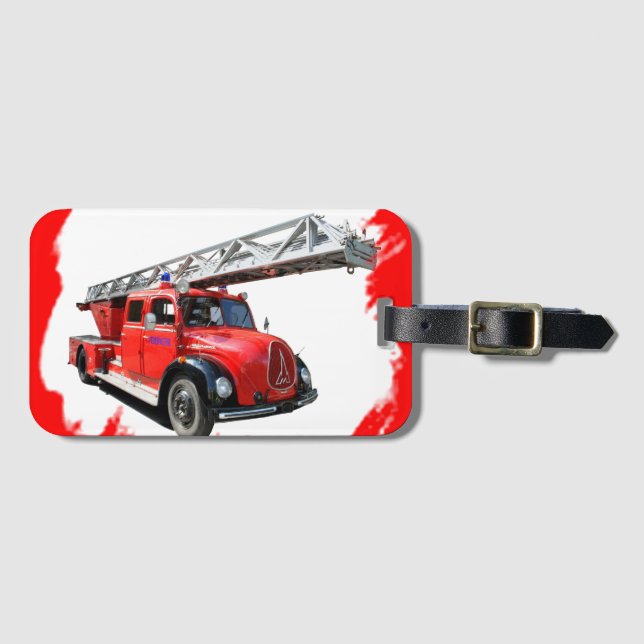 fire truck luggage tag (Front Horizontal)