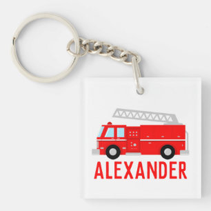 Fire Truck Name Key Ring