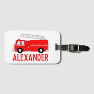 Fire Truck Name Luggage Tag