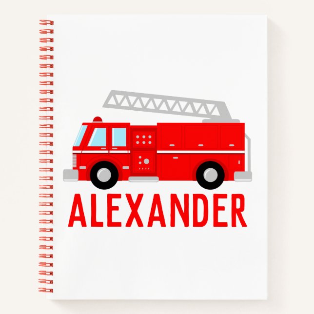 Fire Truck Name Notebook (Front)