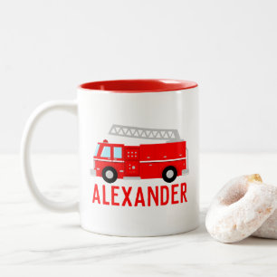 Fire Truck Name Two-Tone Coffee Mug
