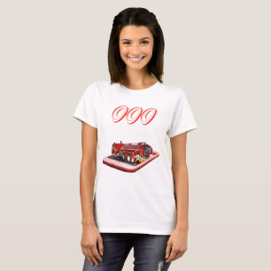 Fire Truck On Mobile Phone 000 Logo, T-Shirt
