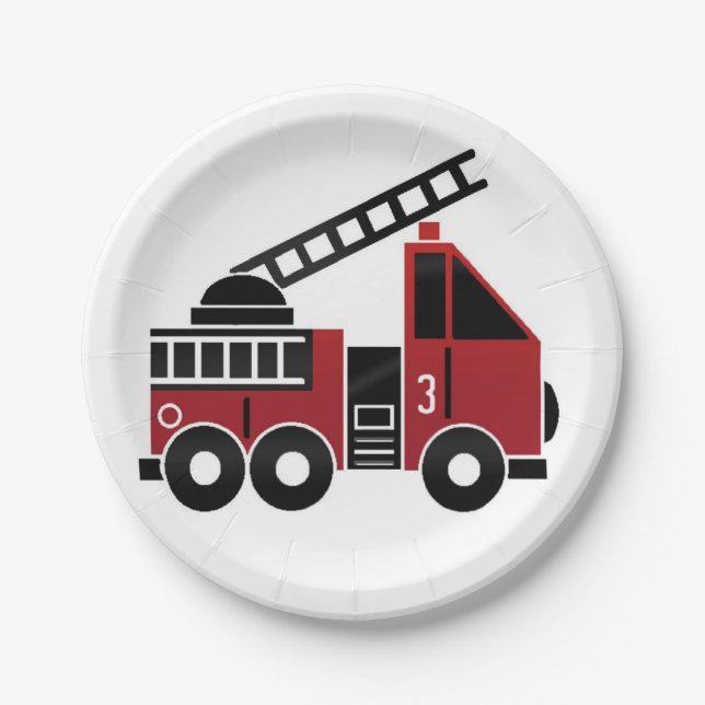 Fire truck paper plate (Front)