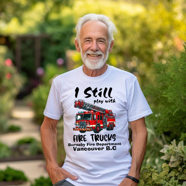Fire truck parade in Burnaby with heroes T-Shirt (Creator Uploaded)
