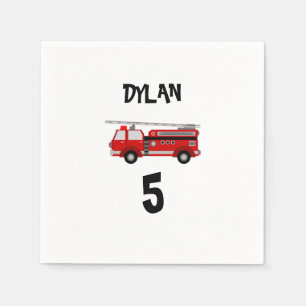 Fire truck Party Birthday Napkin
