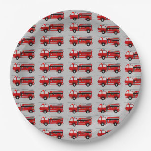 Fire truck Party Birthday Paper Plate