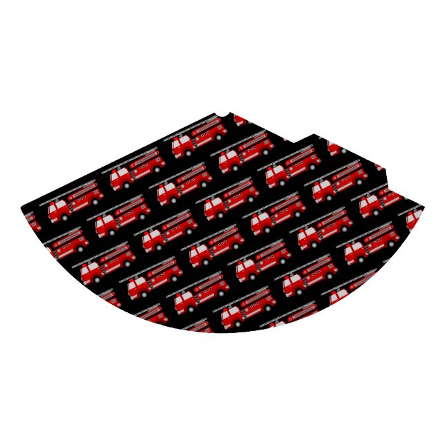 Fire Truck Pattern Black Fireman Party Hat (Front)