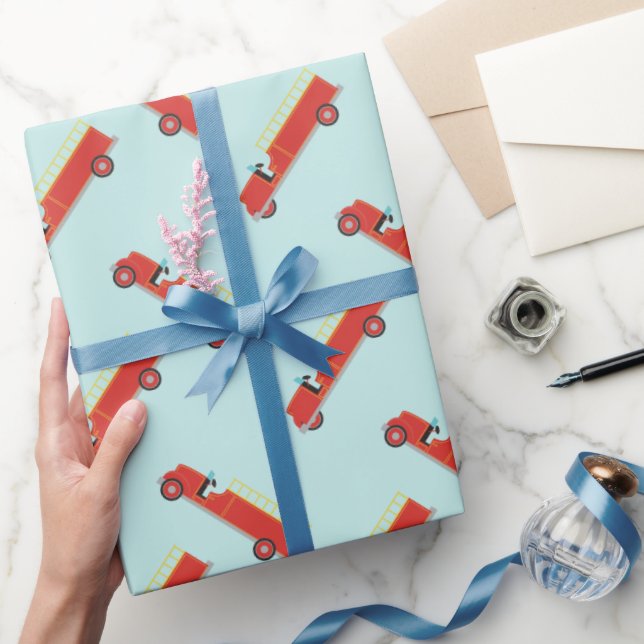Fire truck pattern fun wrapping paper (Gifting)