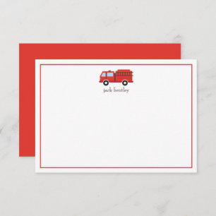 Fire Truck Personalised Note Cards