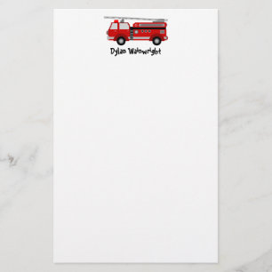 Fire Truck Personalised Stationery