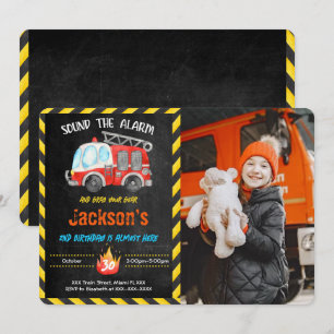 Fire Truck Photo Invitations
