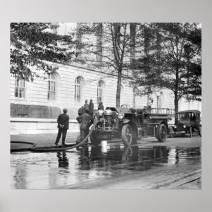 Fire Truck Power Wash, 1923 Poster