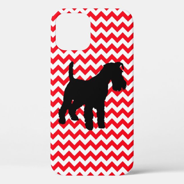 Fire Truck Red Zig Zag With Schnauzer Case-Mate iP iPhone Case (Back)