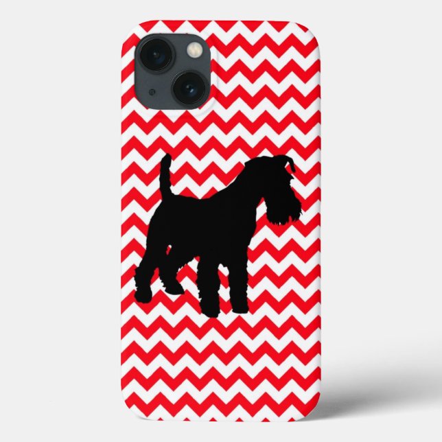 Fire Truck Red Zig Zag With Schnauzer Case-Mate iPhone Case (Back)