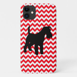 Fire Truck Red Zig Zag With Schnauzer iPhone 11 Case