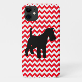 Fire Truck Red Zig Zag With Schnauzer iPhone 11 Case