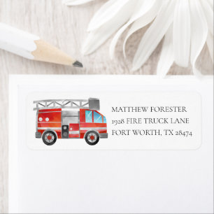 Fire Truck Return Address Labels