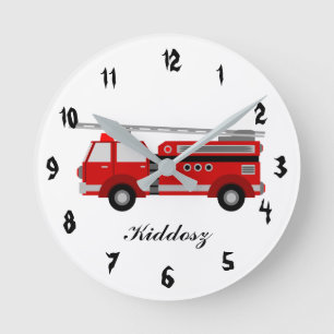 Fire truck round clock