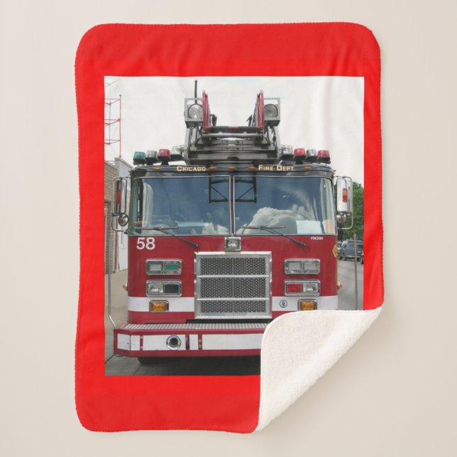 Fire Truck Sherpa Blanket (Front)