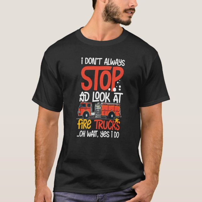 Fire Truck Siren Lights Fire Engine Firefighting   T-Shirt (Front)