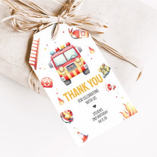 Fire Truck Sound the Alarm Baby Shower Favor Tags