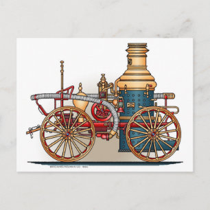 Fire Truck Steam Pumper Postcard