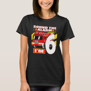 Fire Truck Theme  6 Yearl Old Birthday T-Shirt