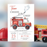 Fire Truck Three Cheers Chief 3rd Birthday