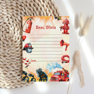 Fire Truck Time Capsule Note Message Card