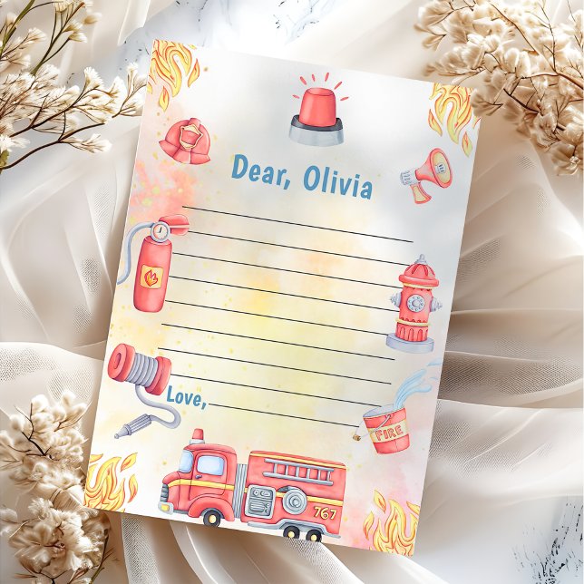 Fire Truck Time Capsule Note Message Card (Creator Uploaded)