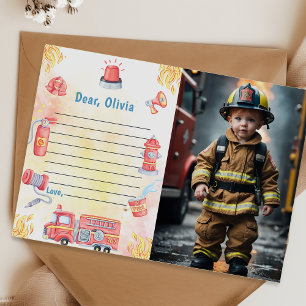 Fire Truck Time Capsule Note Message Card