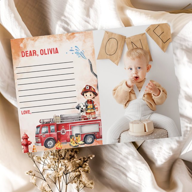Fire Truck Time Capsule Note Message Card (Creator Uploaded)