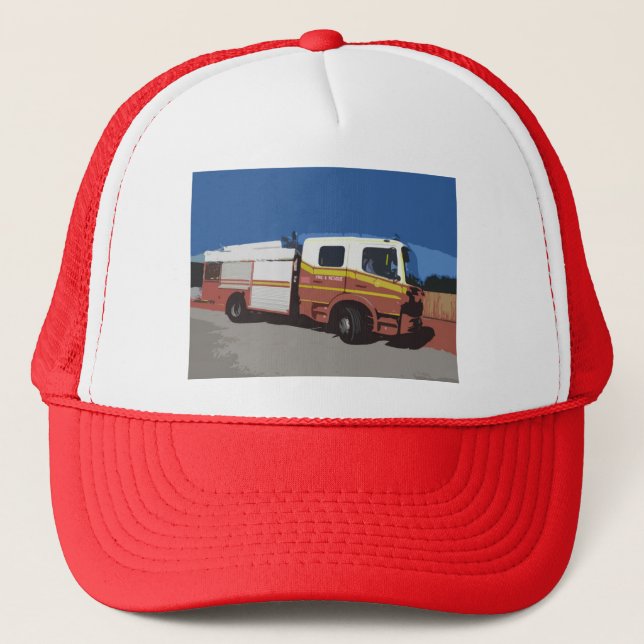 Fire Truck Trucker Hat (Front)