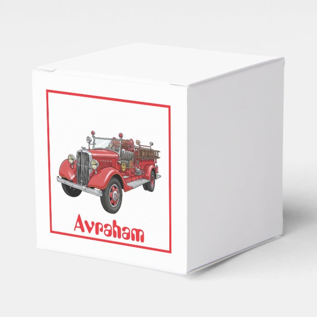 Fire truck upsherin favour box (Front Side)