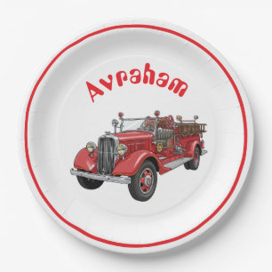 Fire truck upsherin plate