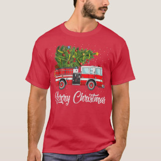 Fire Truck Xmas Tree Funny Firefighter Gifts  T-Shirt
