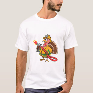 Fire trucks Firefighter Thanksgiving Turkey T-Shirt