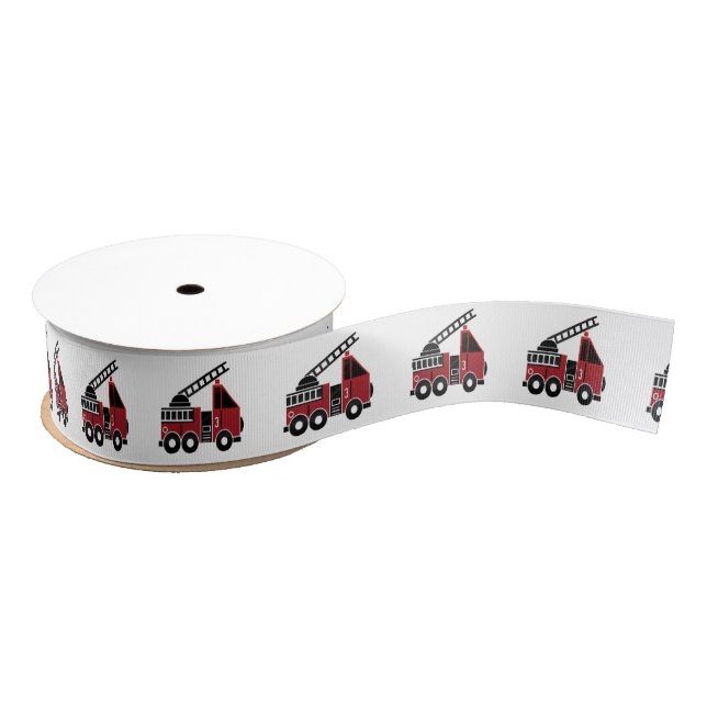 Fire trucks ribbon grosgrain ribbon (Spool)